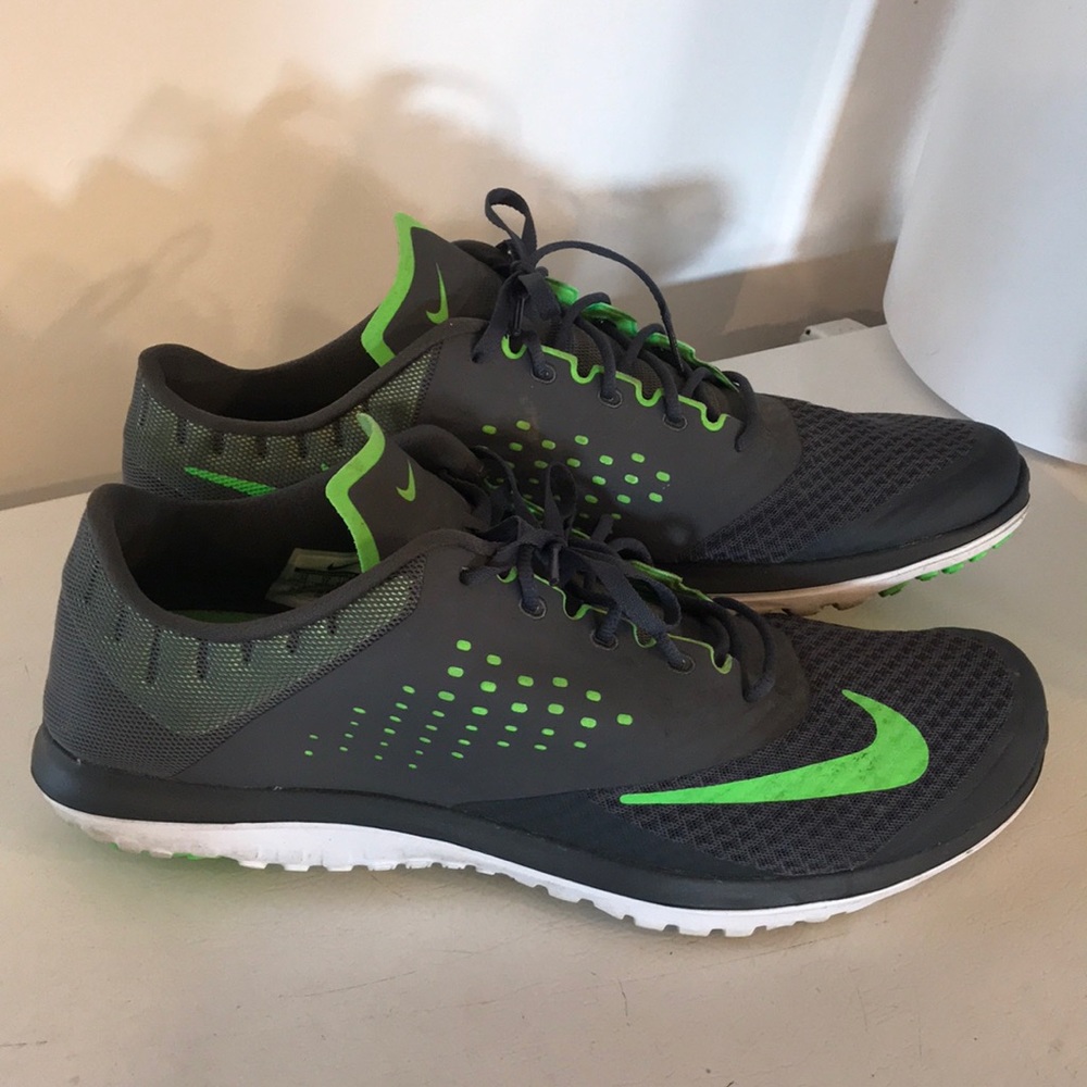 Nike FS run lite 2 running shoes gray green sz 14
